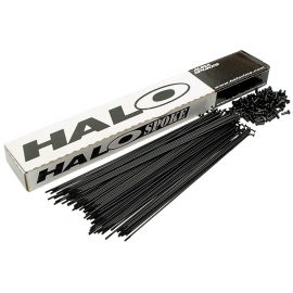 Halo ED Plain Gauge Spokes 14g Black With Nipples
