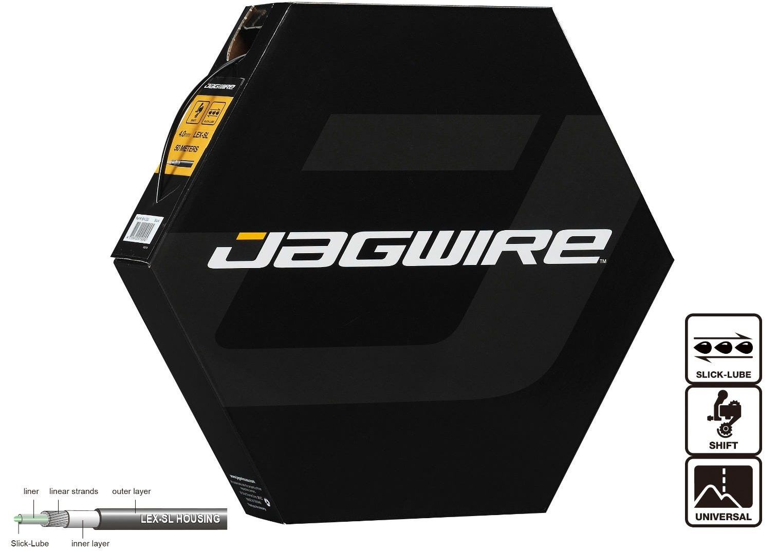 Jagwire 4mm x 1 mtr Lex Gear Housing W/S Lube White - JE James Cycles